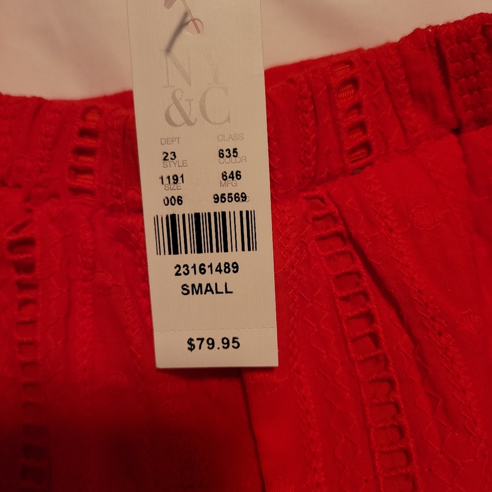 New York & Company Off The Shoulder Dress, Small, Red